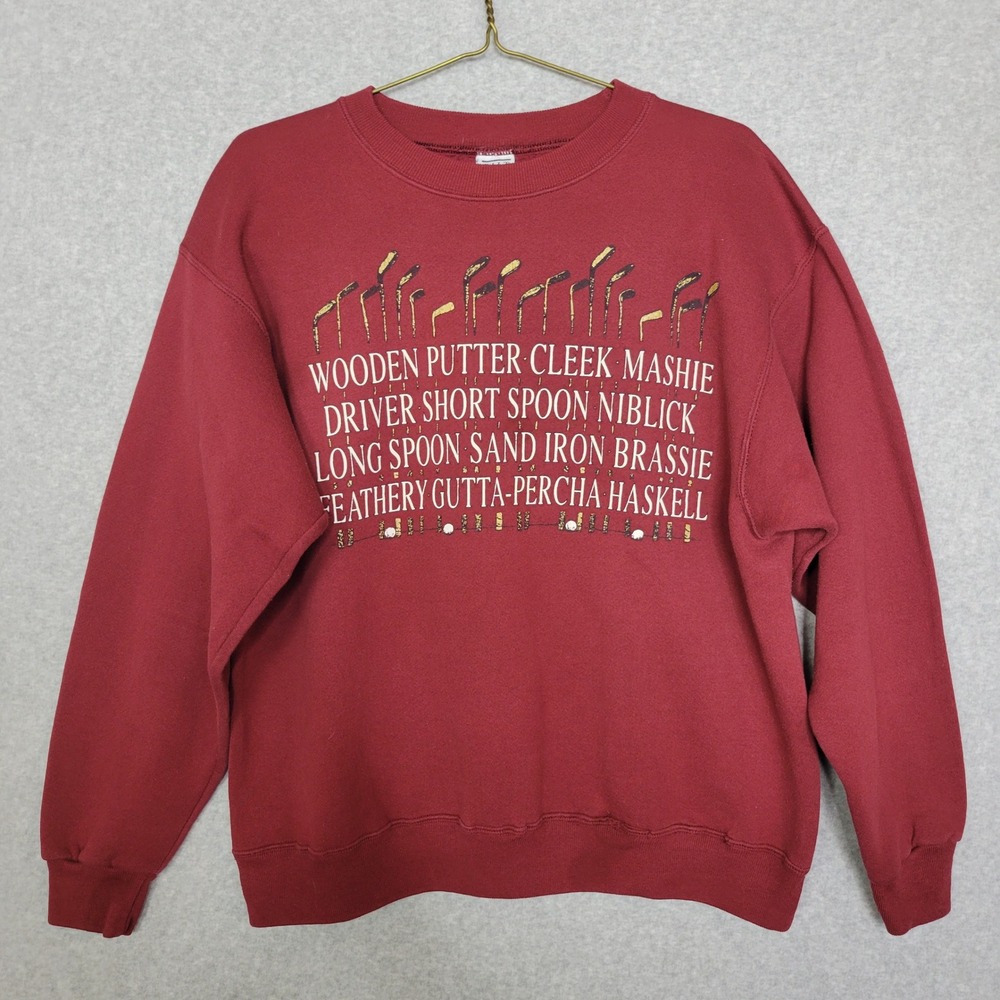 Vintage Galt Sand Golf Club Graphic Sweatshirt Maroon USA Mens Large